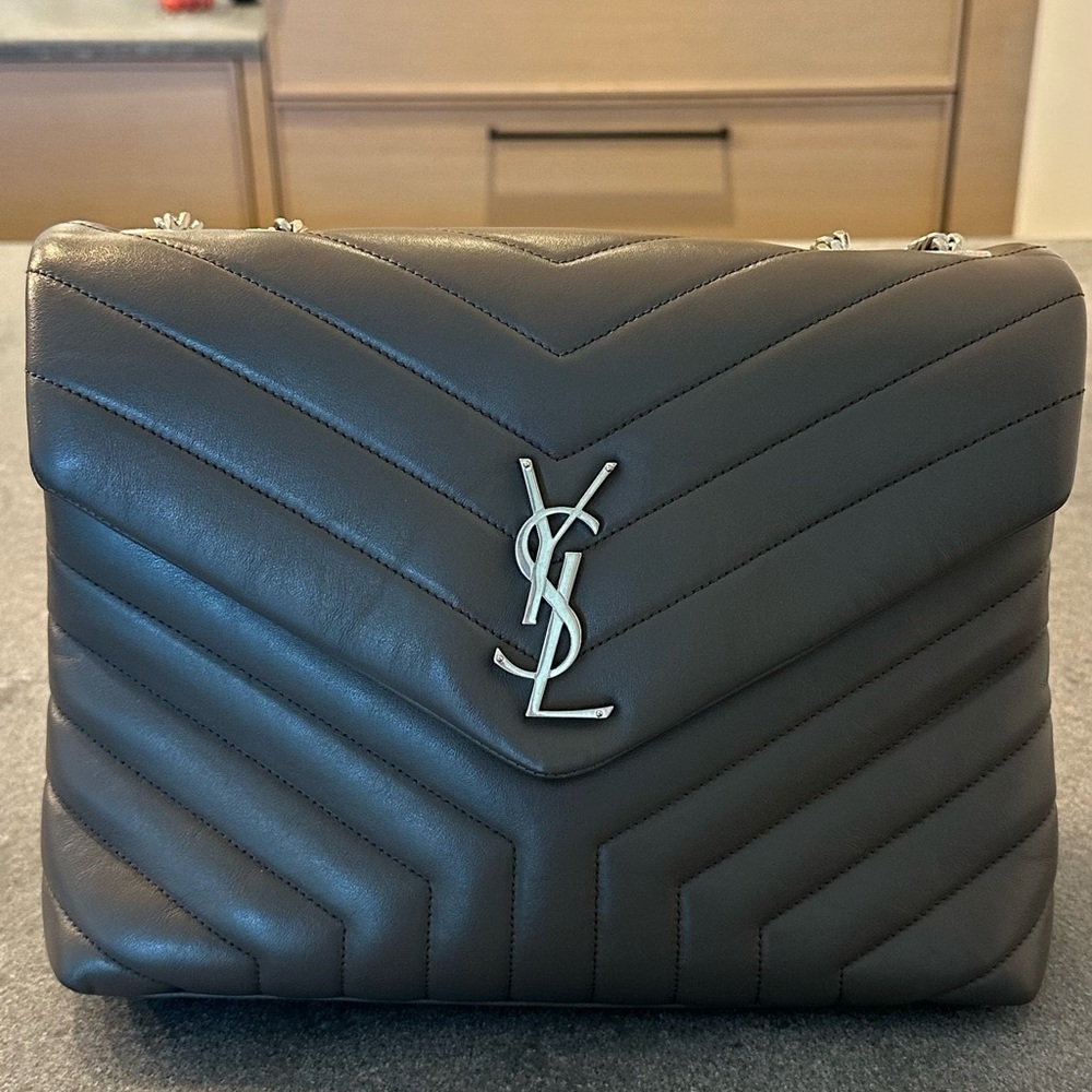 Saint Laurent Gray LouLou Medium Bag